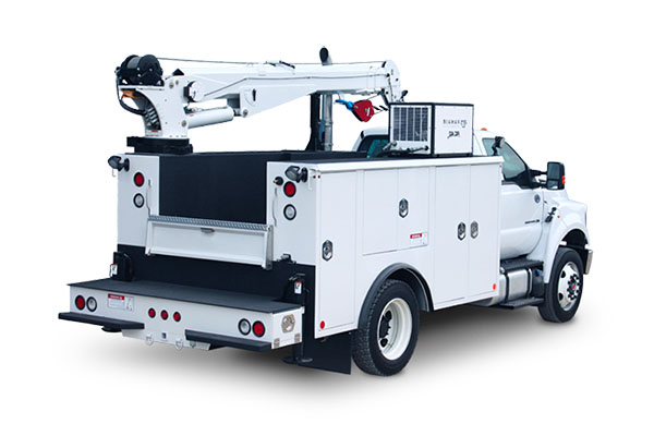 white crane truck